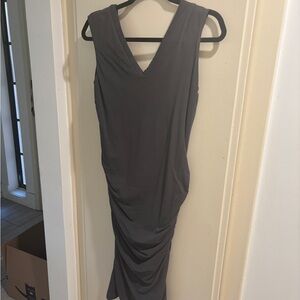James Perse Charcoal Ruched Dress